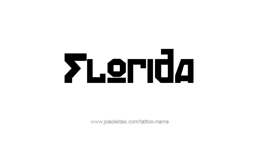 Tattoo Design USA State Name Florida