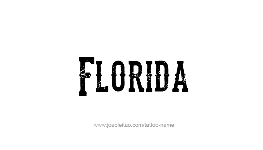 Tattoo Design USA State Name Florida