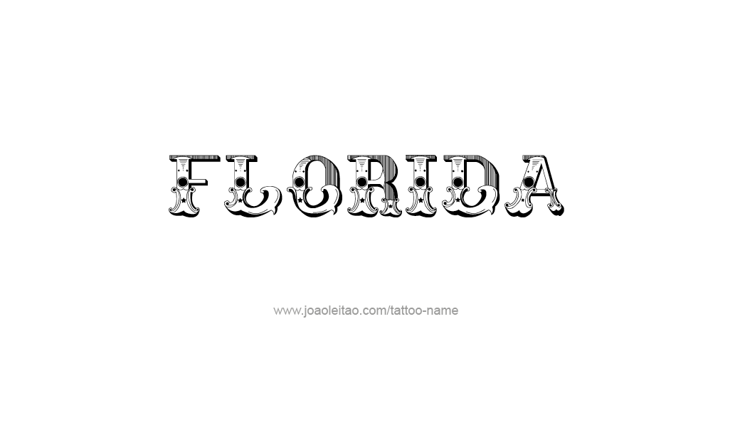 Tattoo Design USA State Name Florida