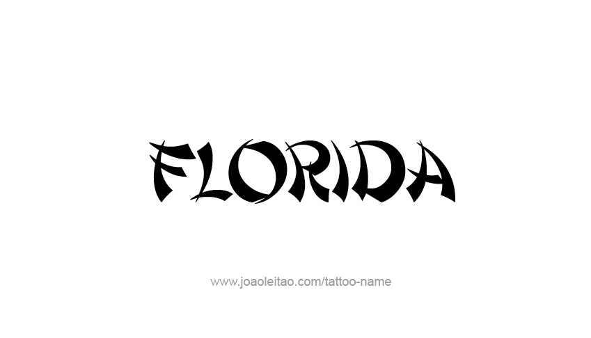 Tattoo Design USA State Name Florida