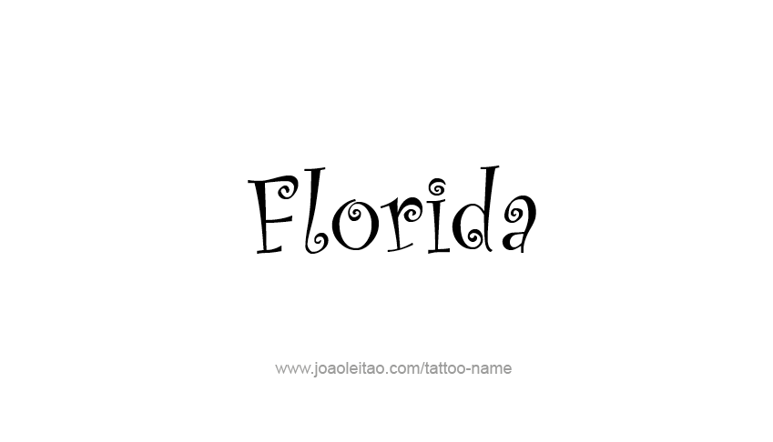 Tattoo Design USA State Name Florida