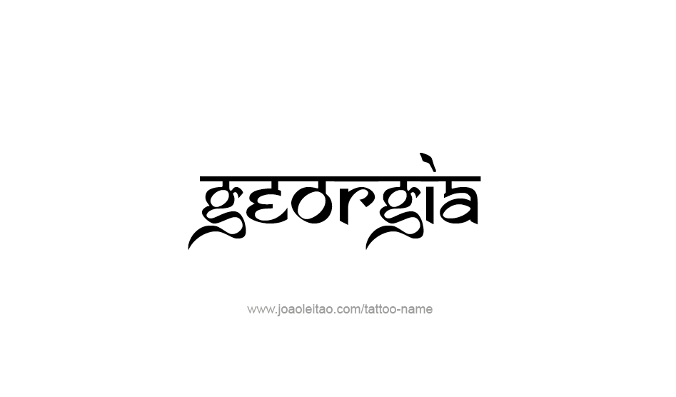 Tattoo Design USA State Name Georgia