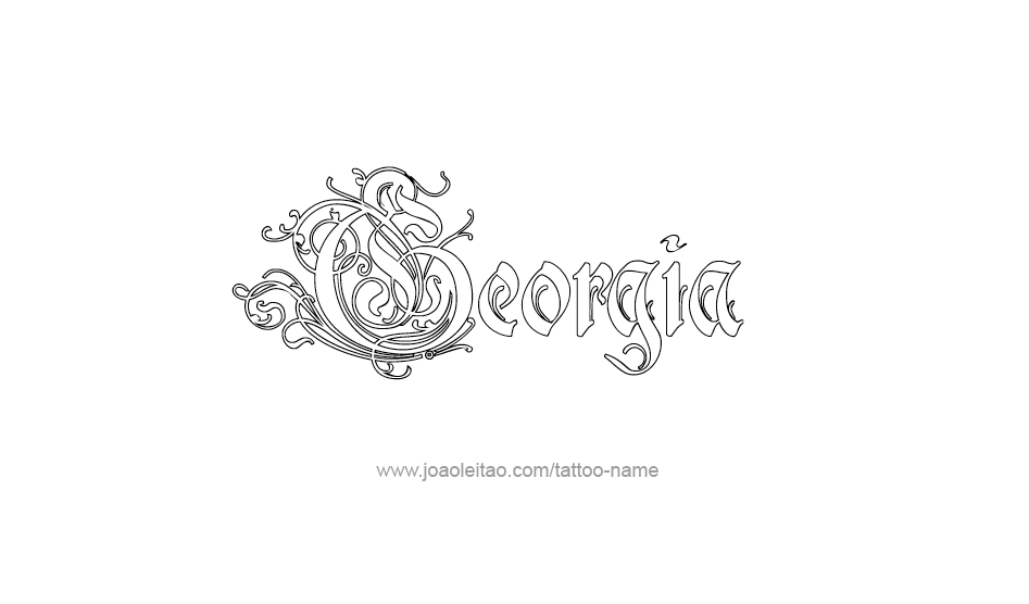 Tattoo Design USA State Name Georgia