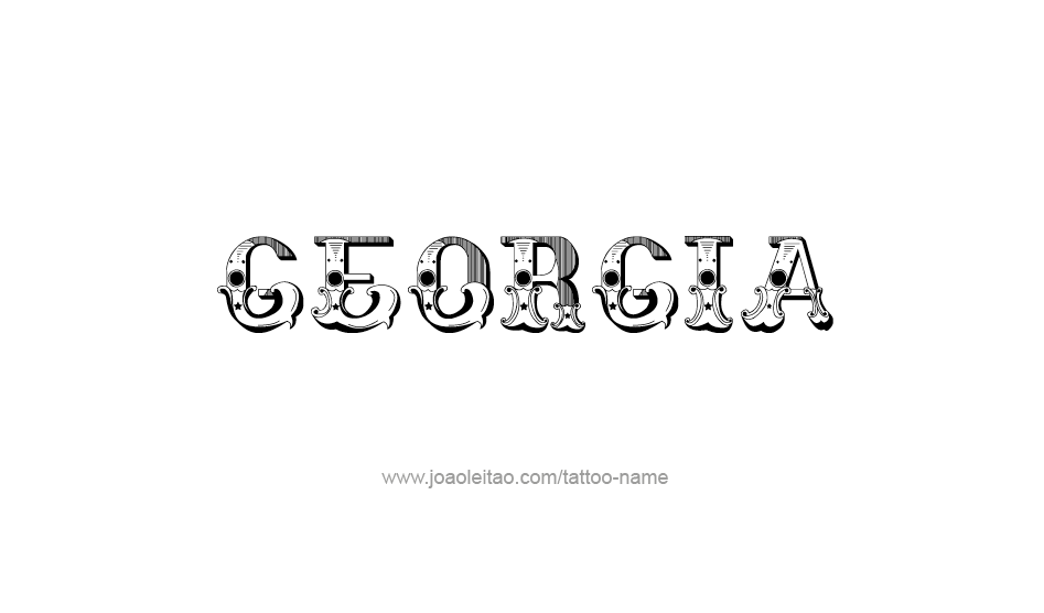 Tattoo Design USA State Name Georgia