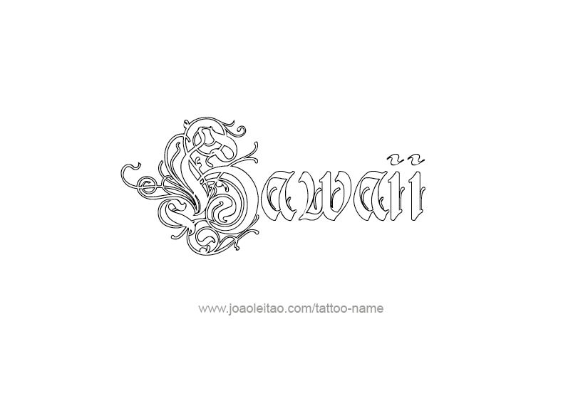 Tattoo Design USA State Name Hawaii