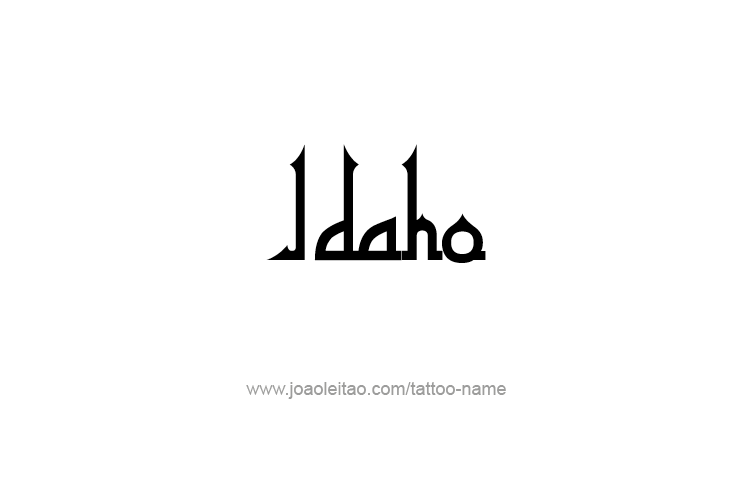 Tattoo Design USA State Name Idaho