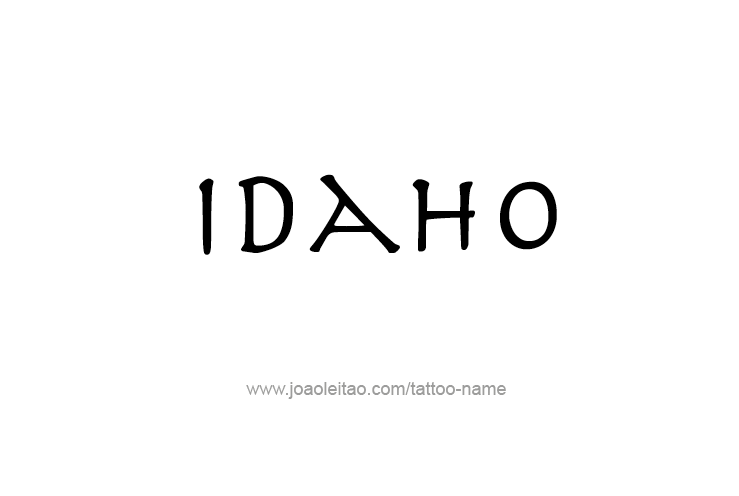 Tattoo Design USA State Name Idaho