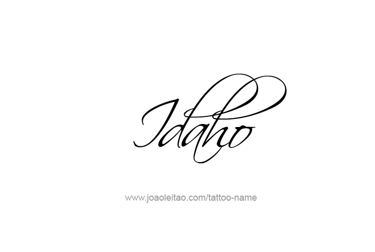 Tattoo Design USA State Name Idaho