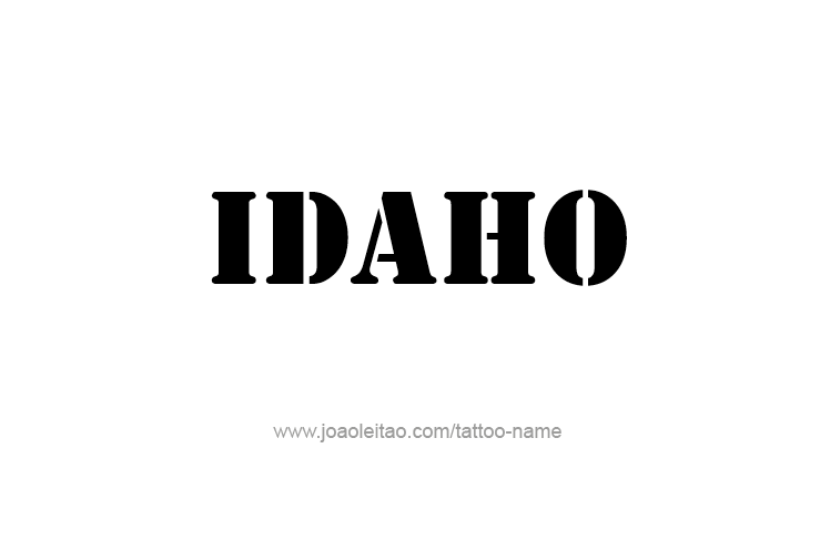 Tattoo Design USA State Name Idaho