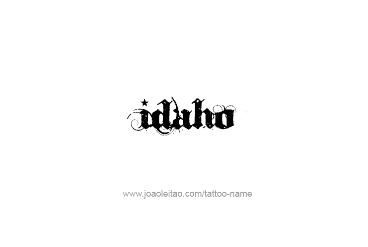 Tattoo Design USA State Name Idaho