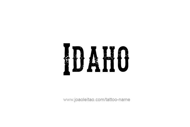 Tattoo Design USA State Name Idaho