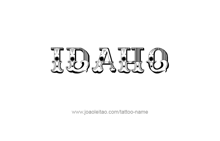 Tattoo Design USA State Name Idaho