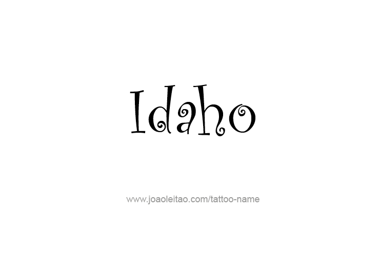 Tattoo Design USA State Name Idaho