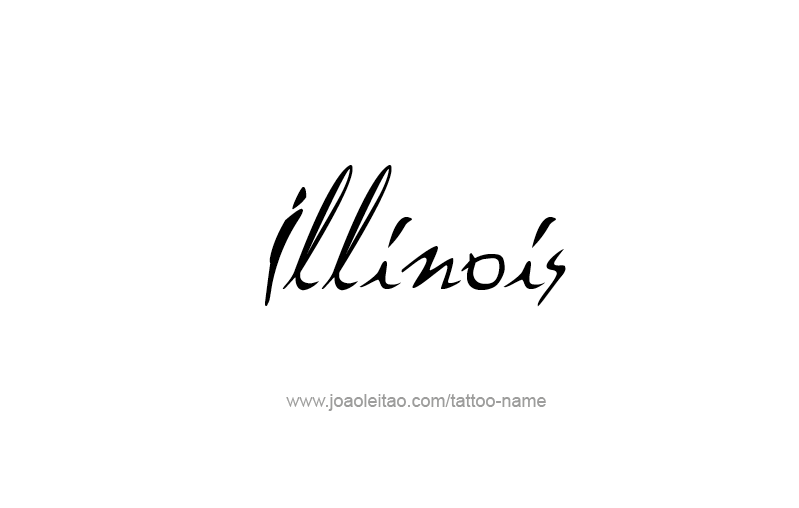 Tattoo Design USA State Name Illinois