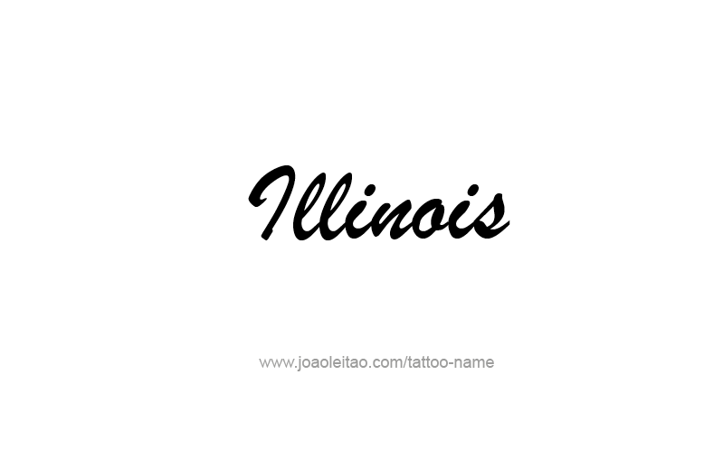 Tattoo Design USA State Name Illinois