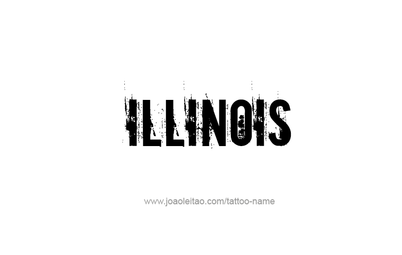 Tattoo Design USA State Name Illinois