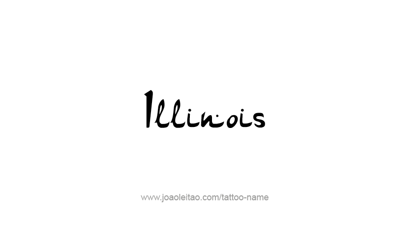 Tattoo Design USA State Name Illinois