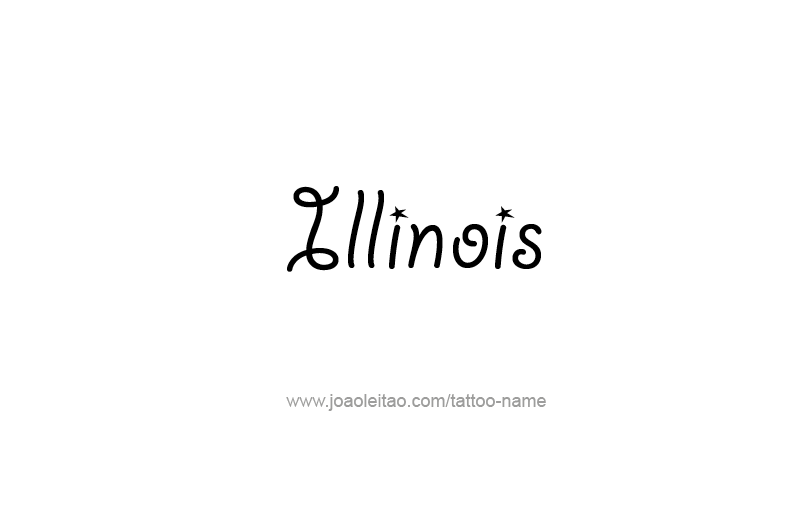 Tattoo Design USA State Name Illinois