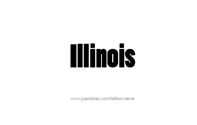 Tattoo Design USA State Name Illinois