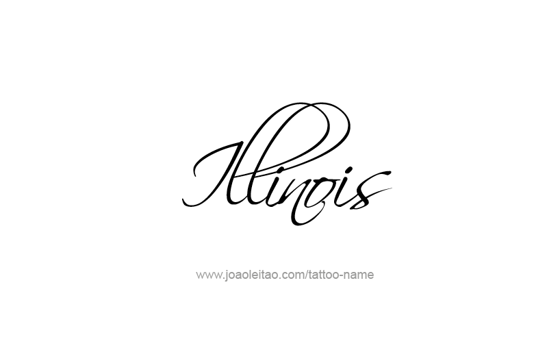 Tattoo Design USA State Name Illinois