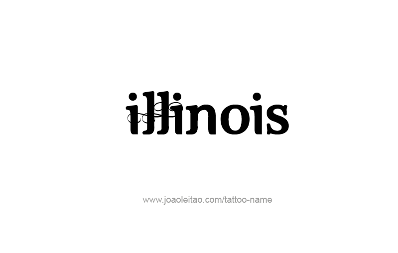 Tattoo Design USA State Name Illinois