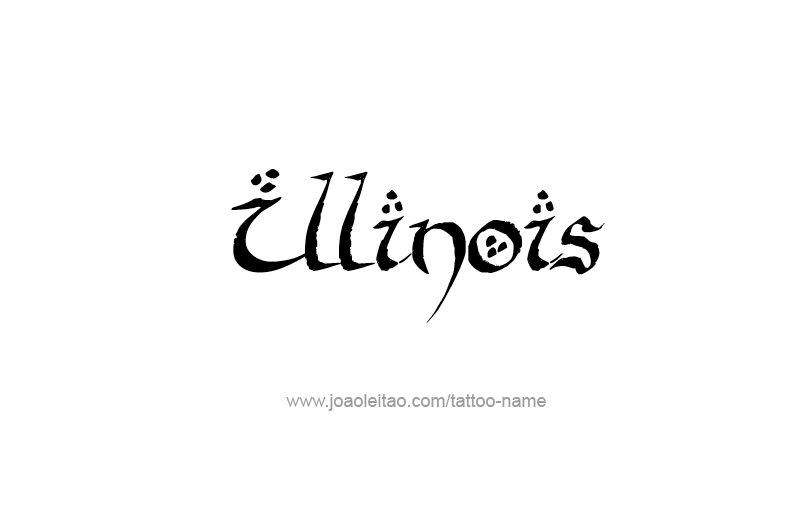 Tattoo Design USA State Name Illinois