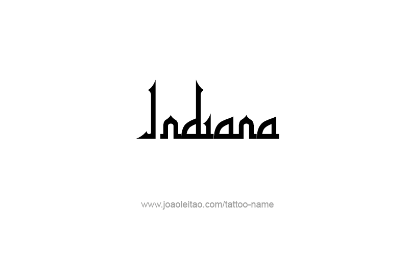 Tattoo Design USA State Name Indiana