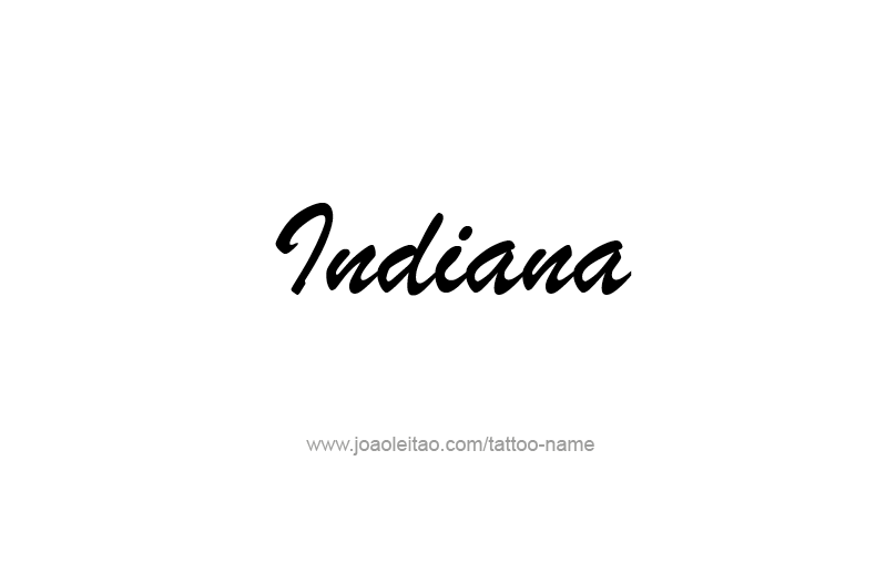 Tattoo Design USA State Name Indiana