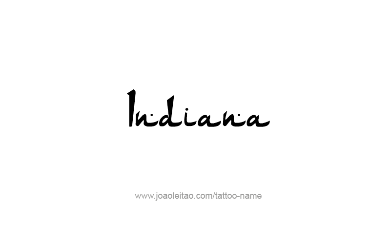 Tattoo Design USA State Name Indiana