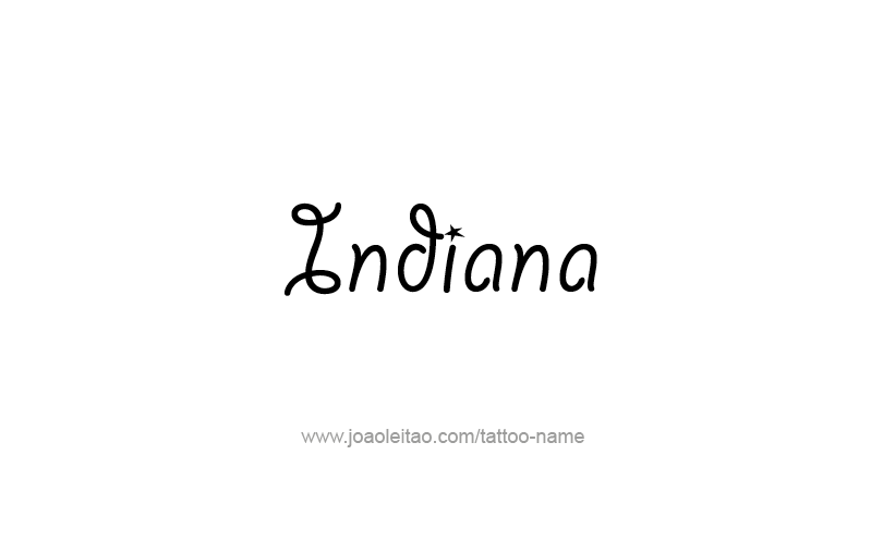 Tattoo Design USA State Name Indiana