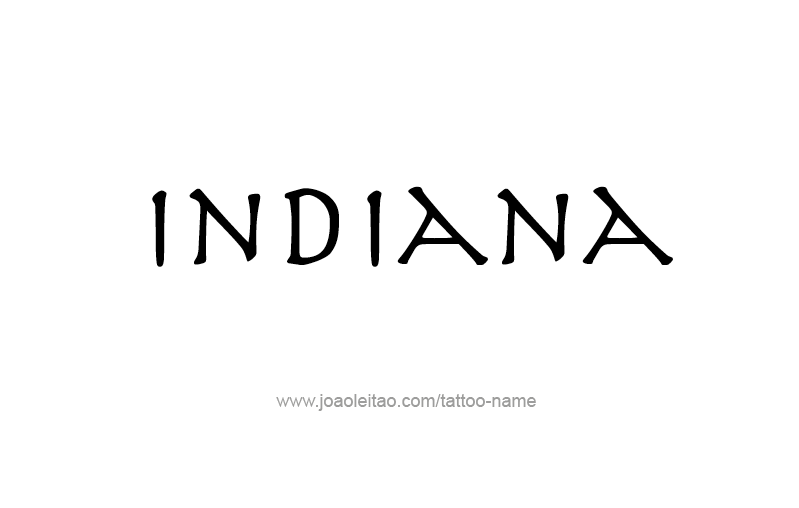 Tattoo Design USA State Name Indiana