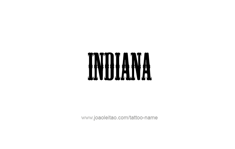 Tattoo Design USA State Name Indiana