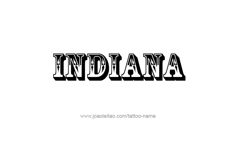 Tattoo Design USA State Name Indiana