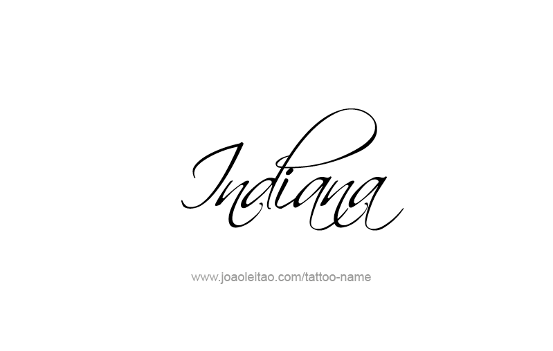 Tattoo Design USA State Name Indiana