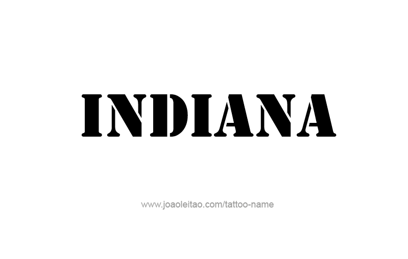 Tattoo Design USA State Name Indiana