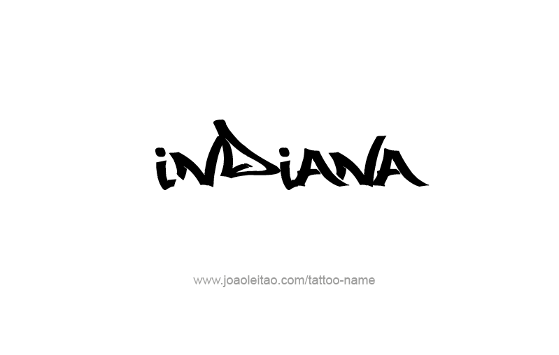 Tattoo Design USA State Name Indiana