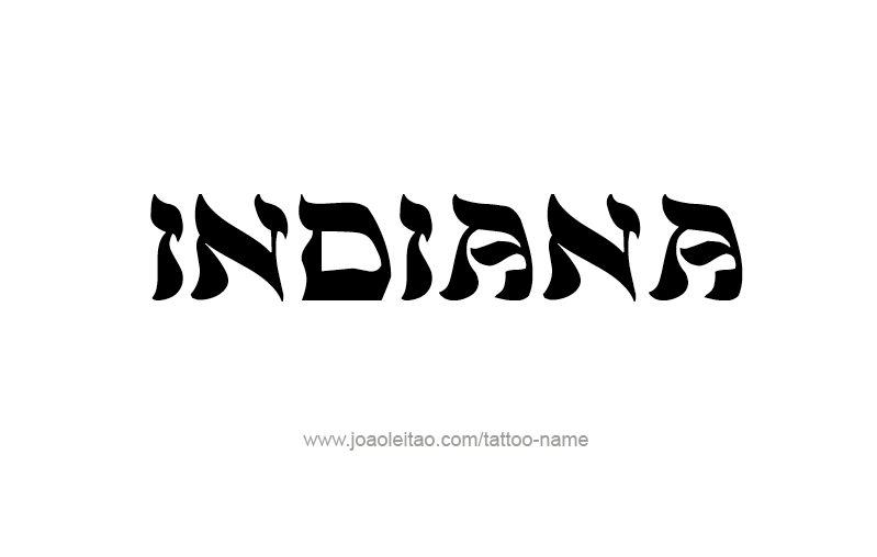 Tattoo Design USA State Name Indiana