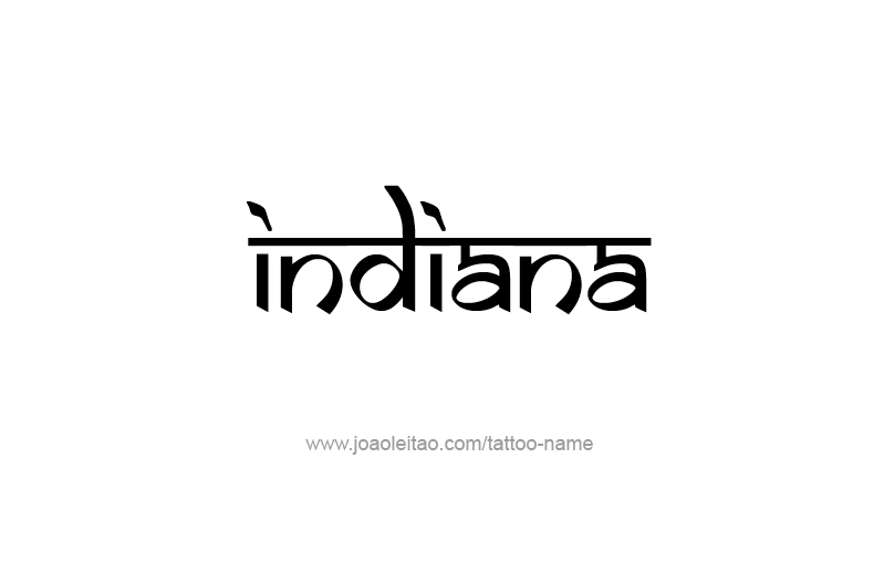 Tattoo Design USA State Name Indiana