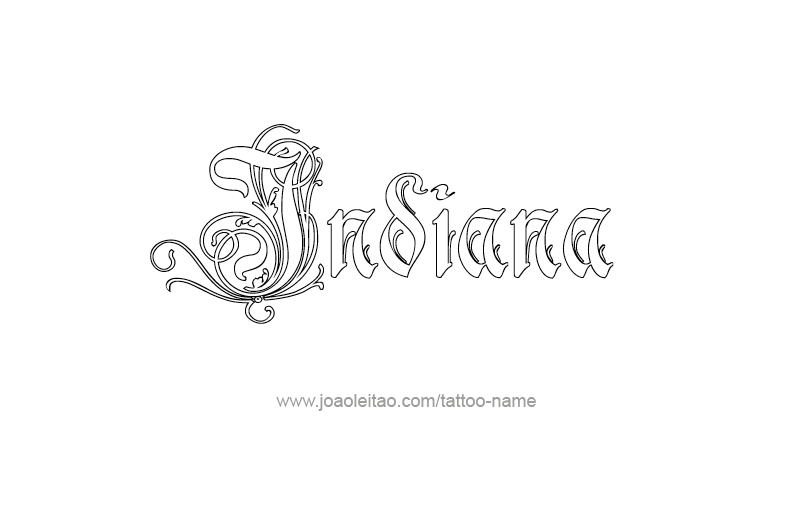 Tattoo Design USA State Name Indiana