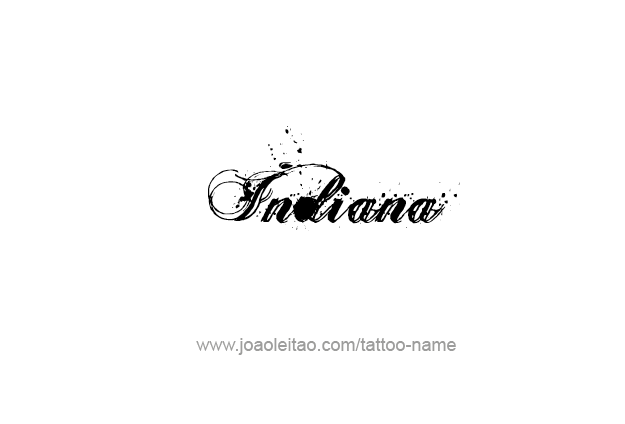 Tattoo Design USA State Name Indiana