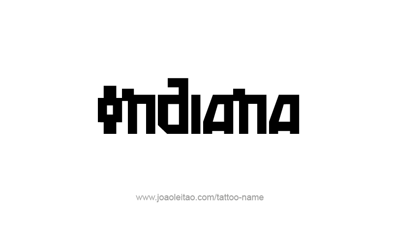 Tattoo Design USA State Name Indiana