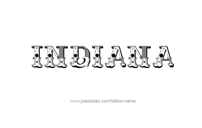 Tattoo Design USA State Name Indiana