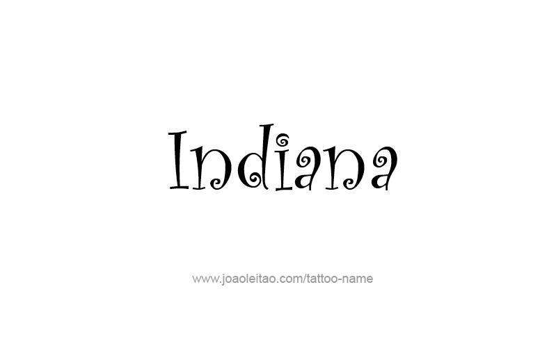 Tattoo Design USA State Name Indiana