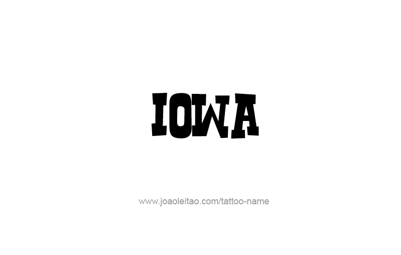 Tattoo Design USA State Name Iowa