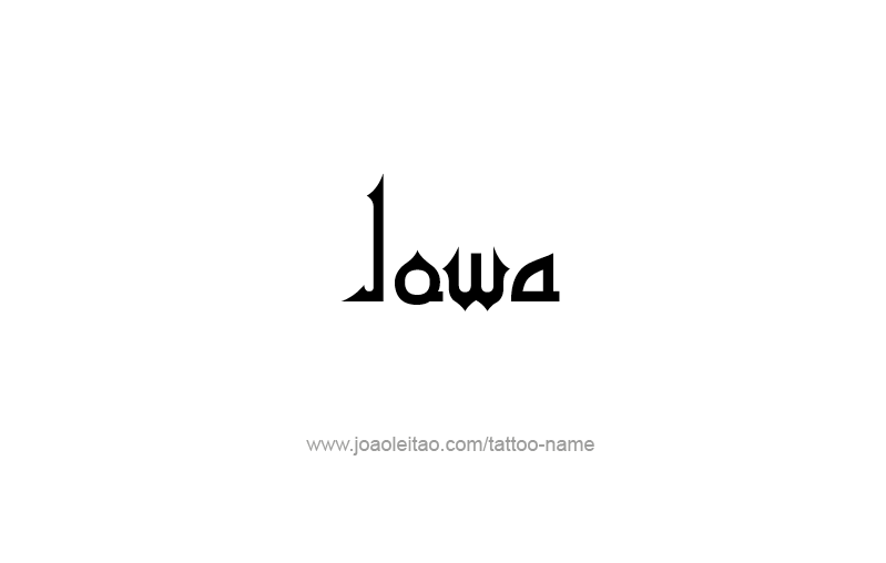 Tattoo Design USA State Name Iowa