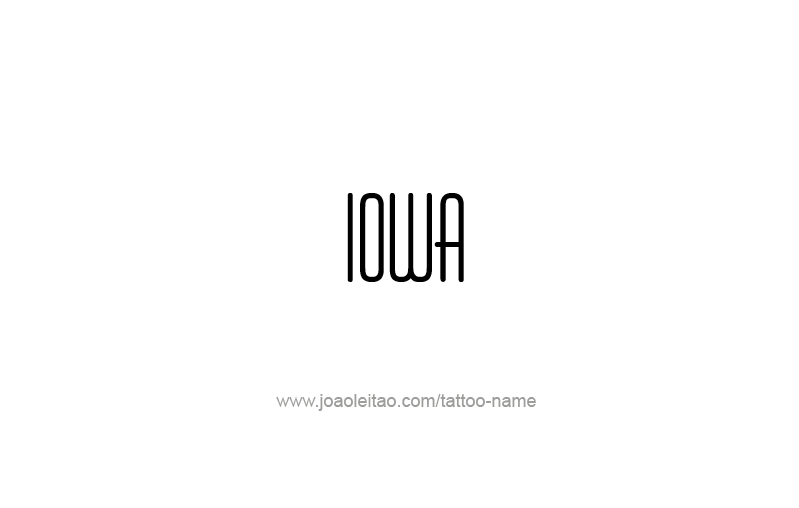 Tattoo Design USA State Name Iowa