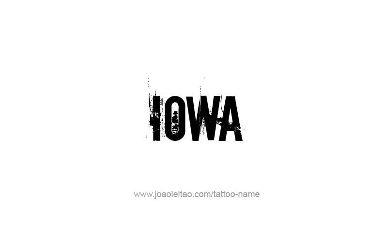 Tattoo Design USA State Name Iowa