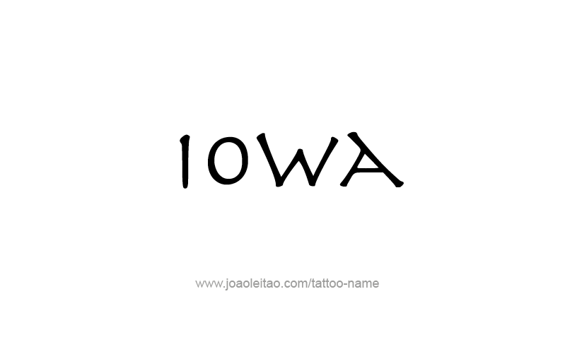 Tattoo Design USA State Name Iowa