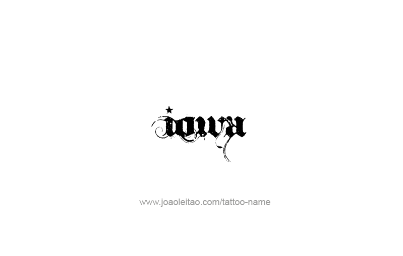 Tattoo Design USA State Name Iowa