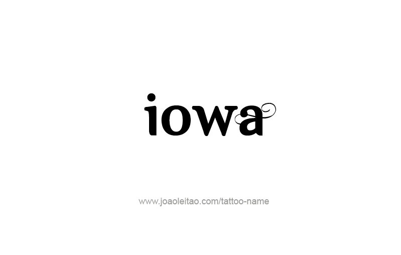 Tattoo Design USA State Name Iowa